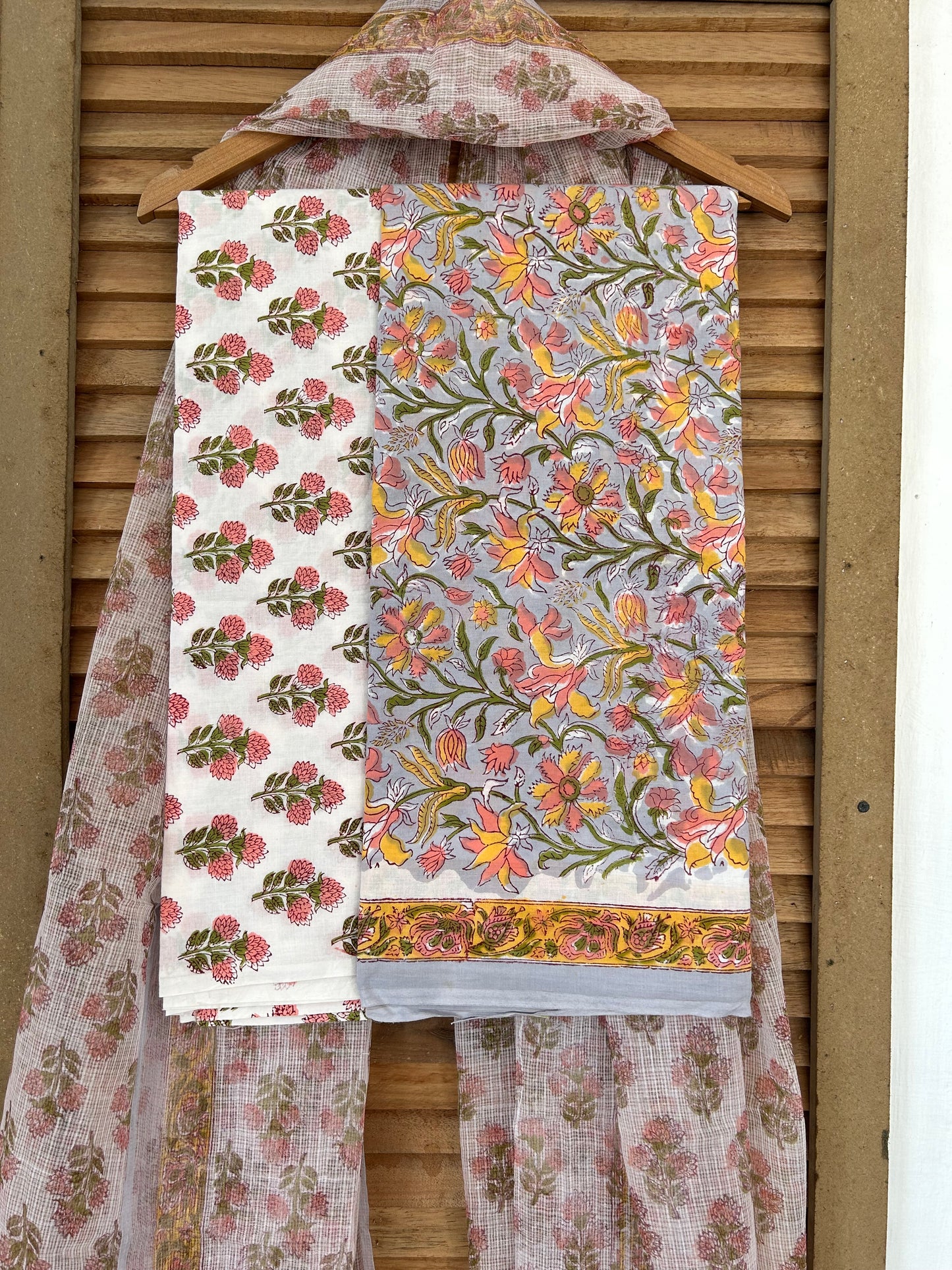 Blockprinted suit fabric