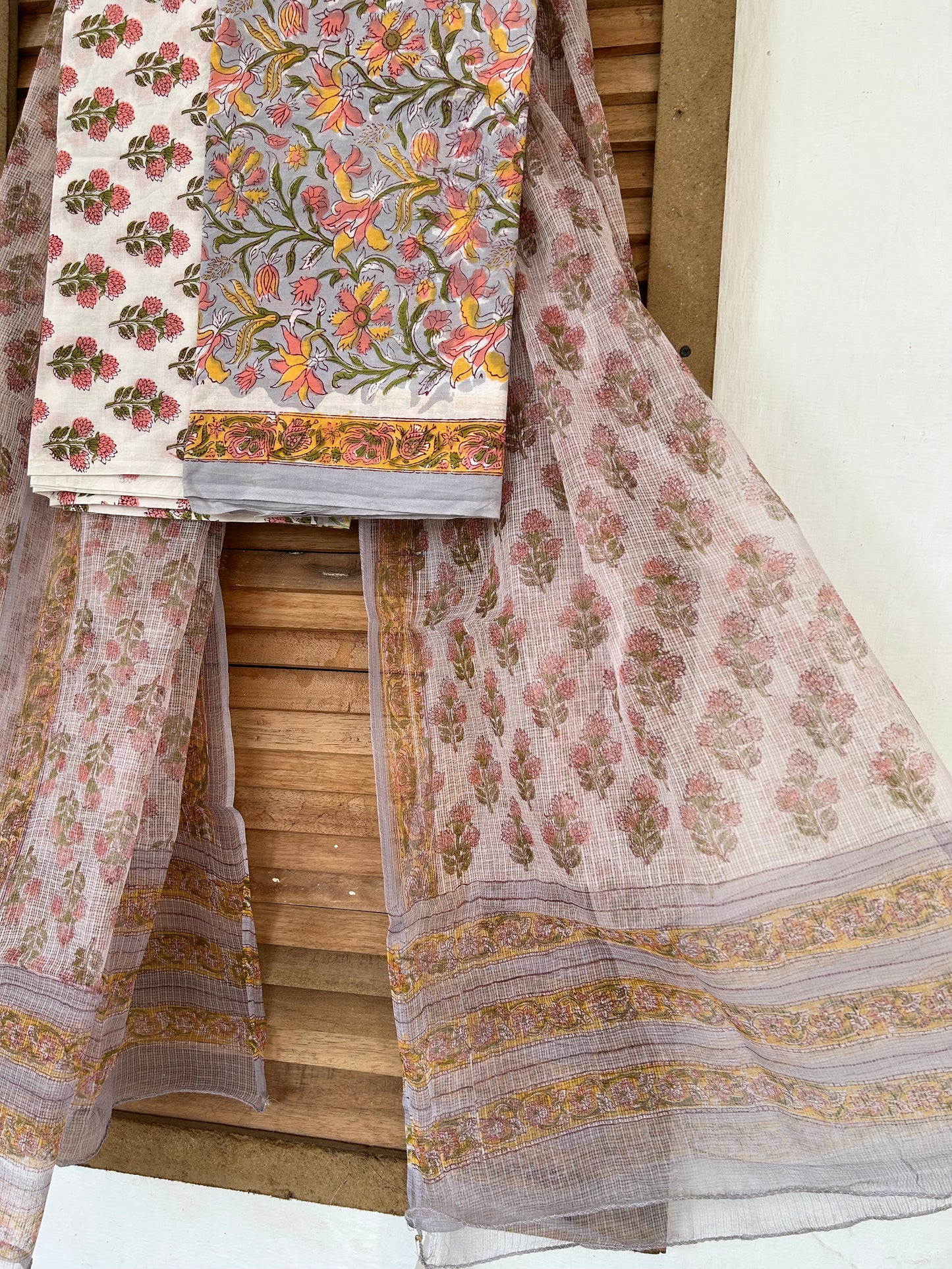 Blockprinted suit fabric