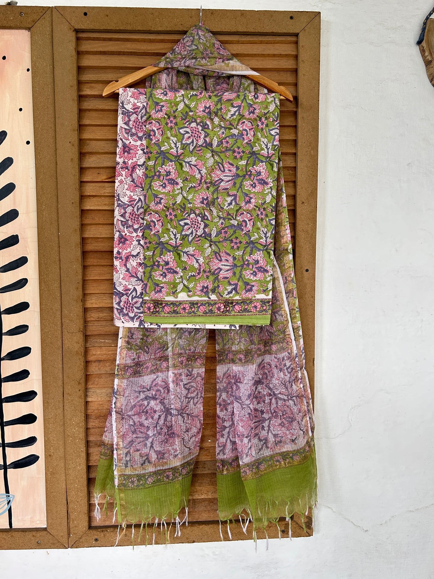 Blockprinted suit fabric
