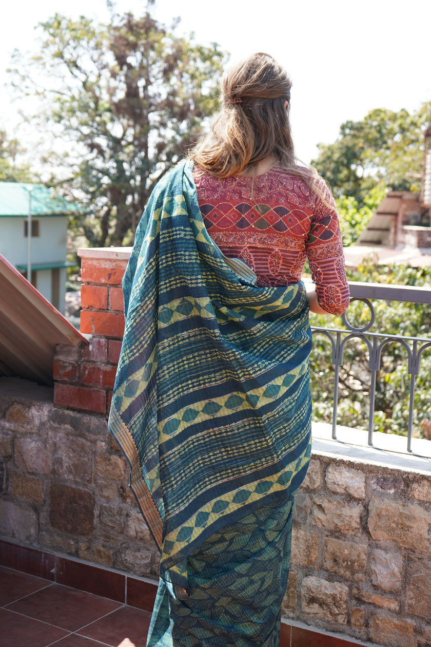 चंदेरी सूती साड़ी