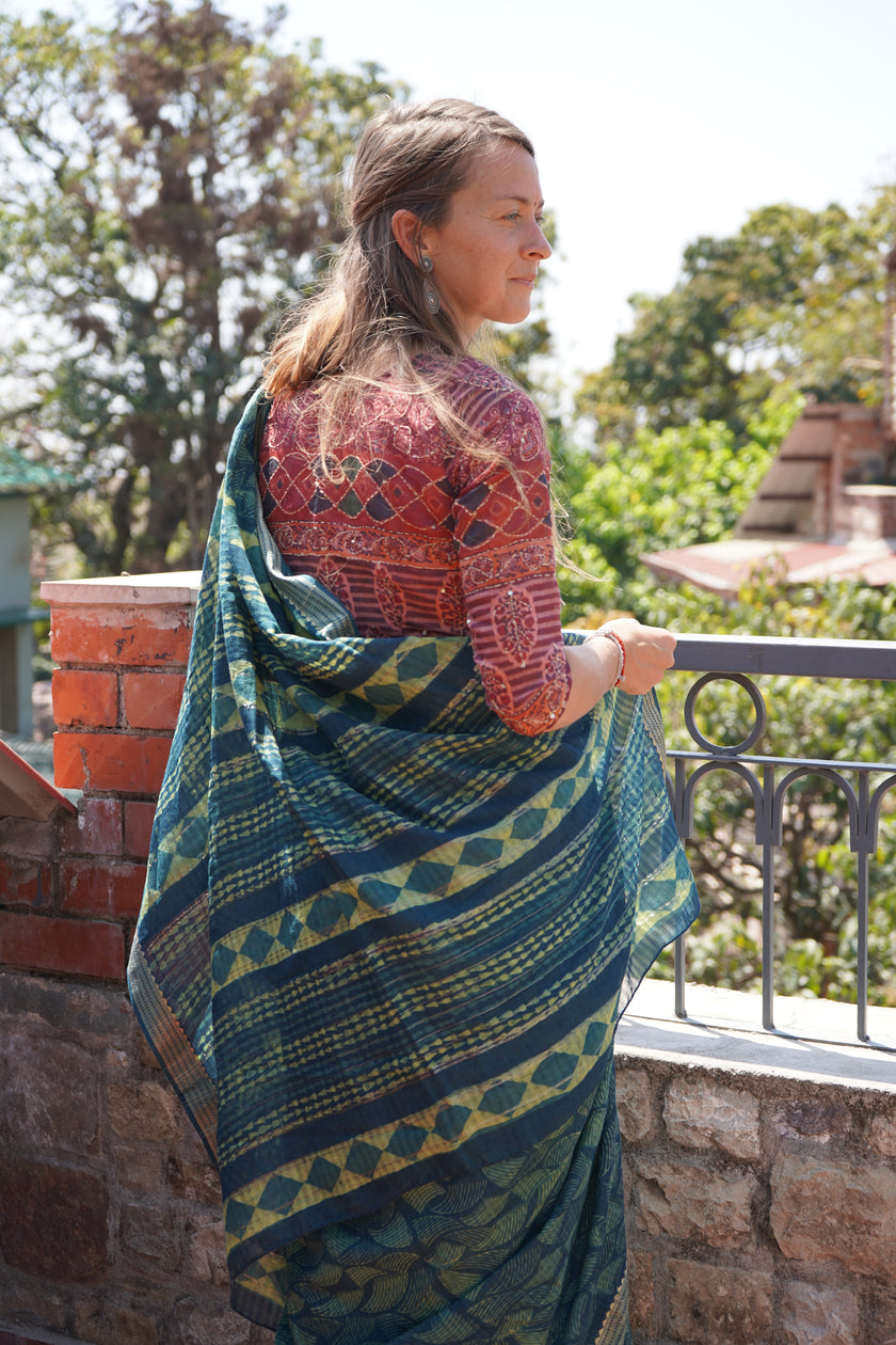 चंदेरी सूती साड़ी