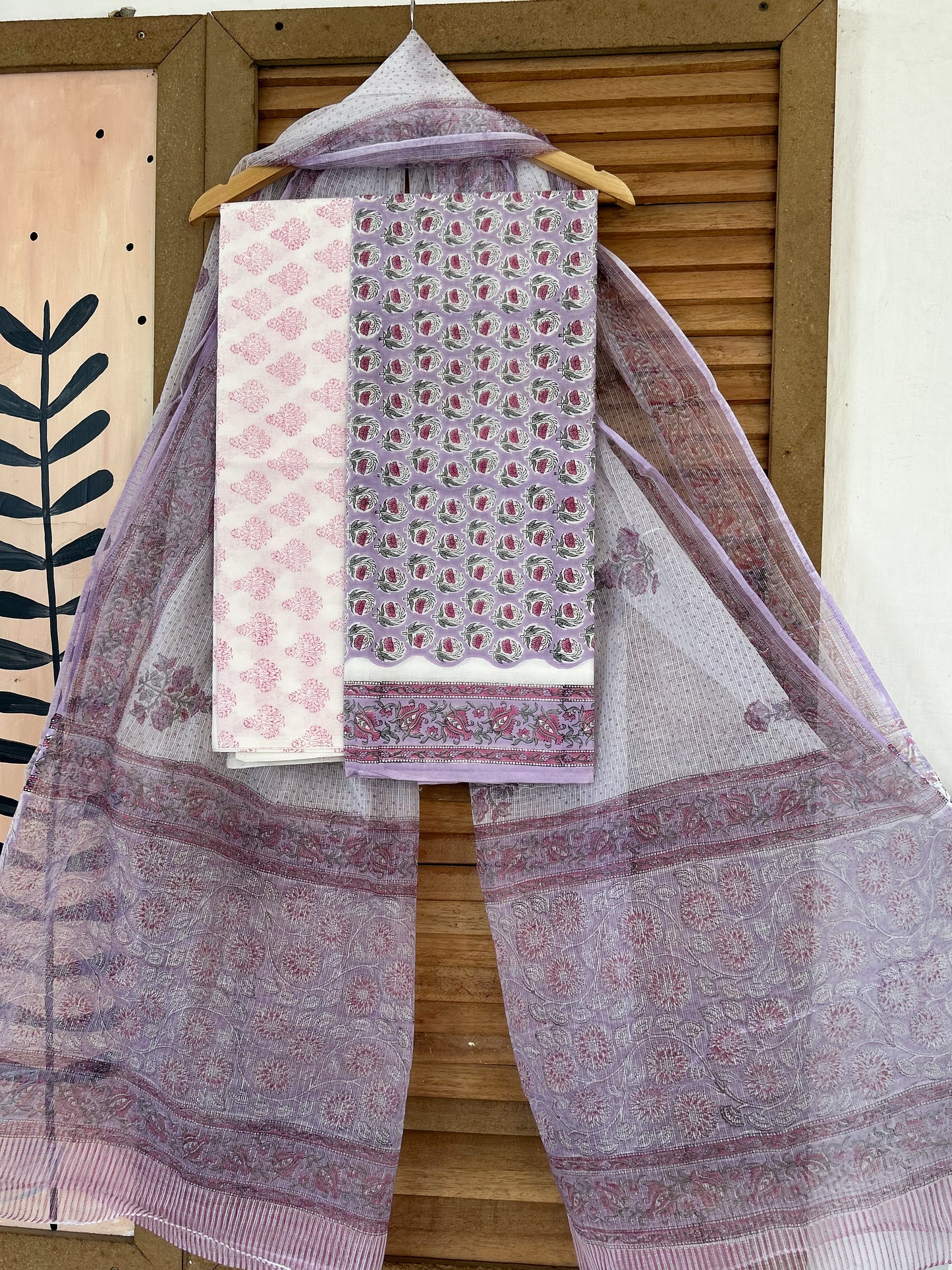 Blockprinted suit fabric