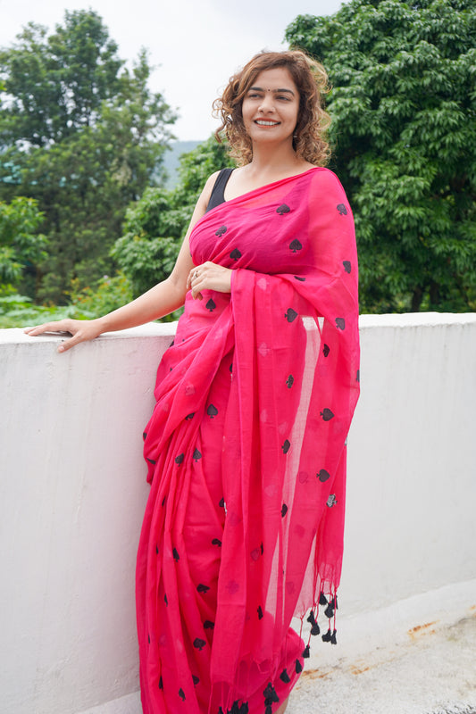 Handloom mul cotton saree