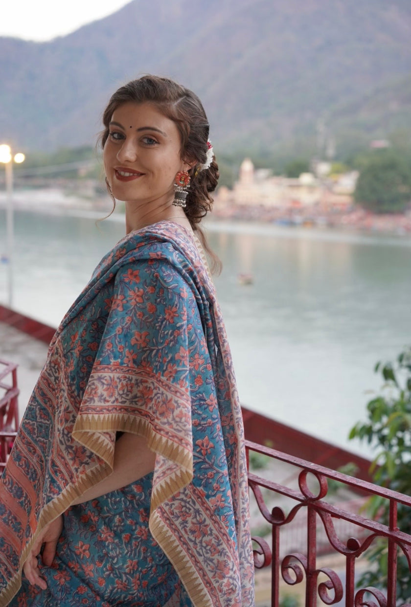 Handblock chanderi cotton