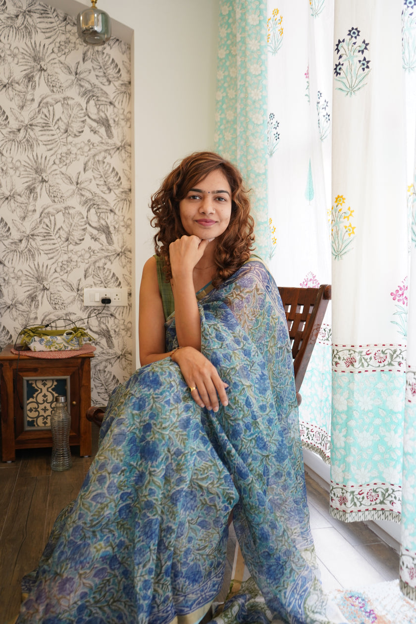 handblock print chanderi cotton