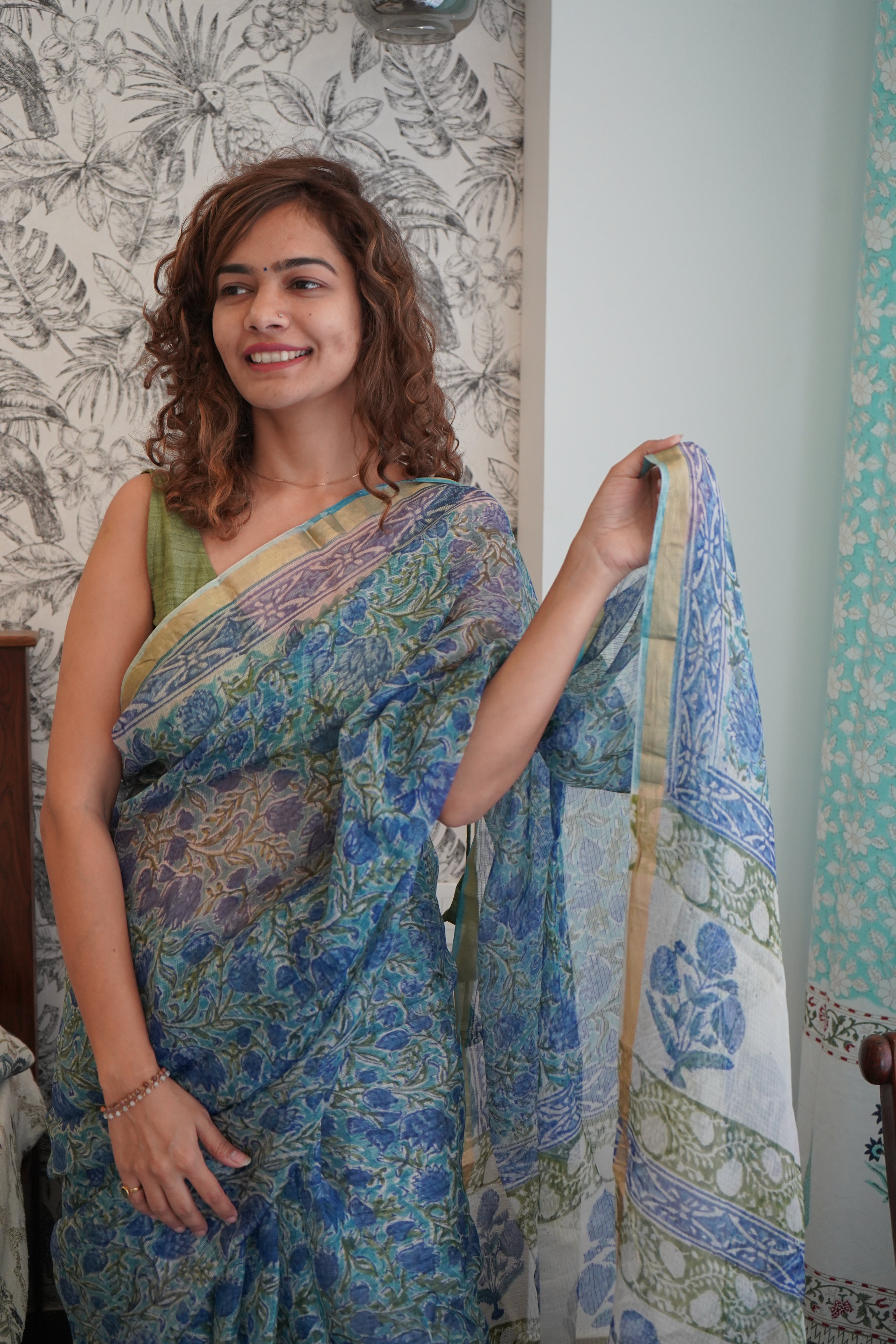handblock print chanderi cotton
