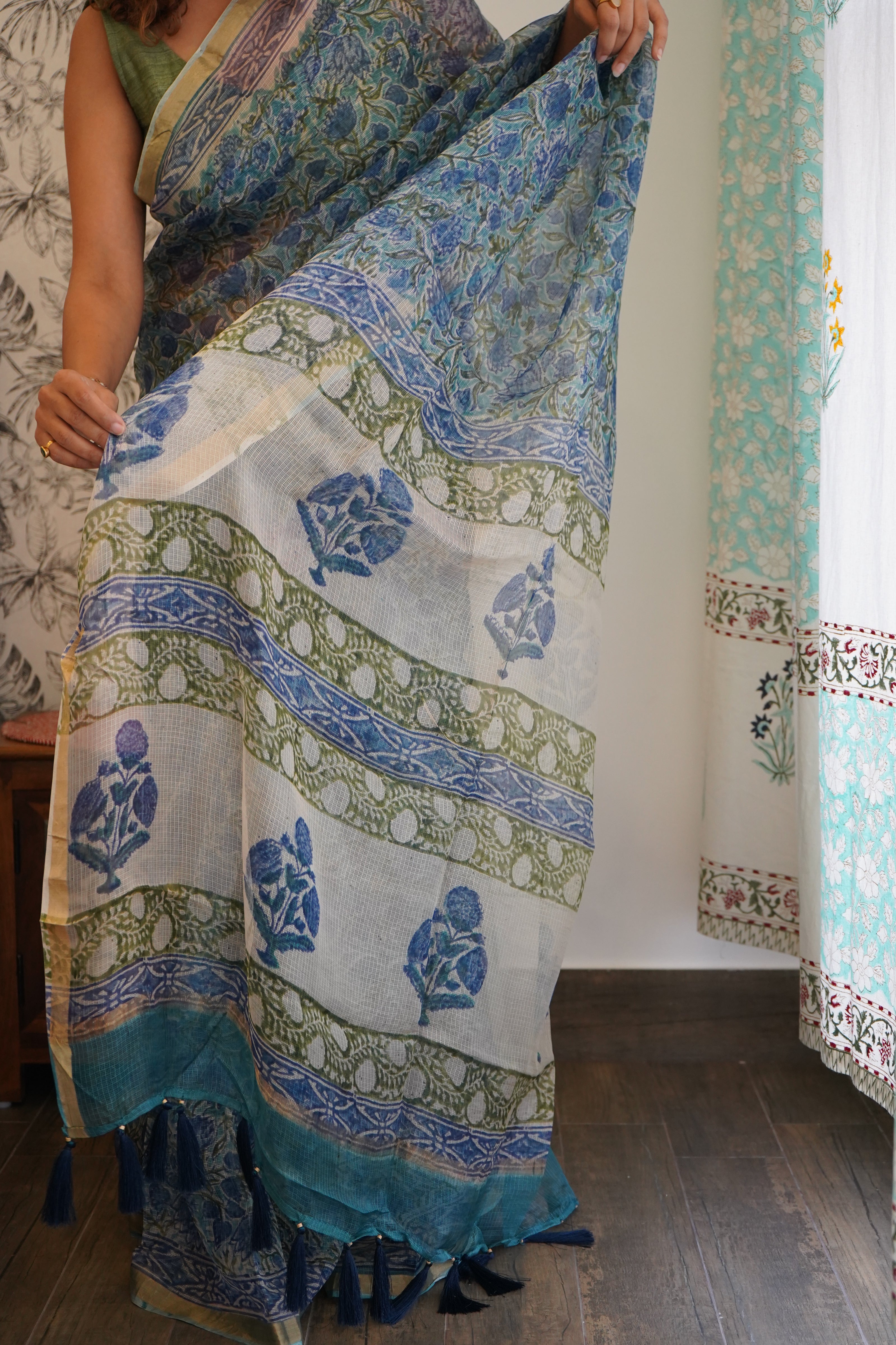 handblock print chanderi cotton