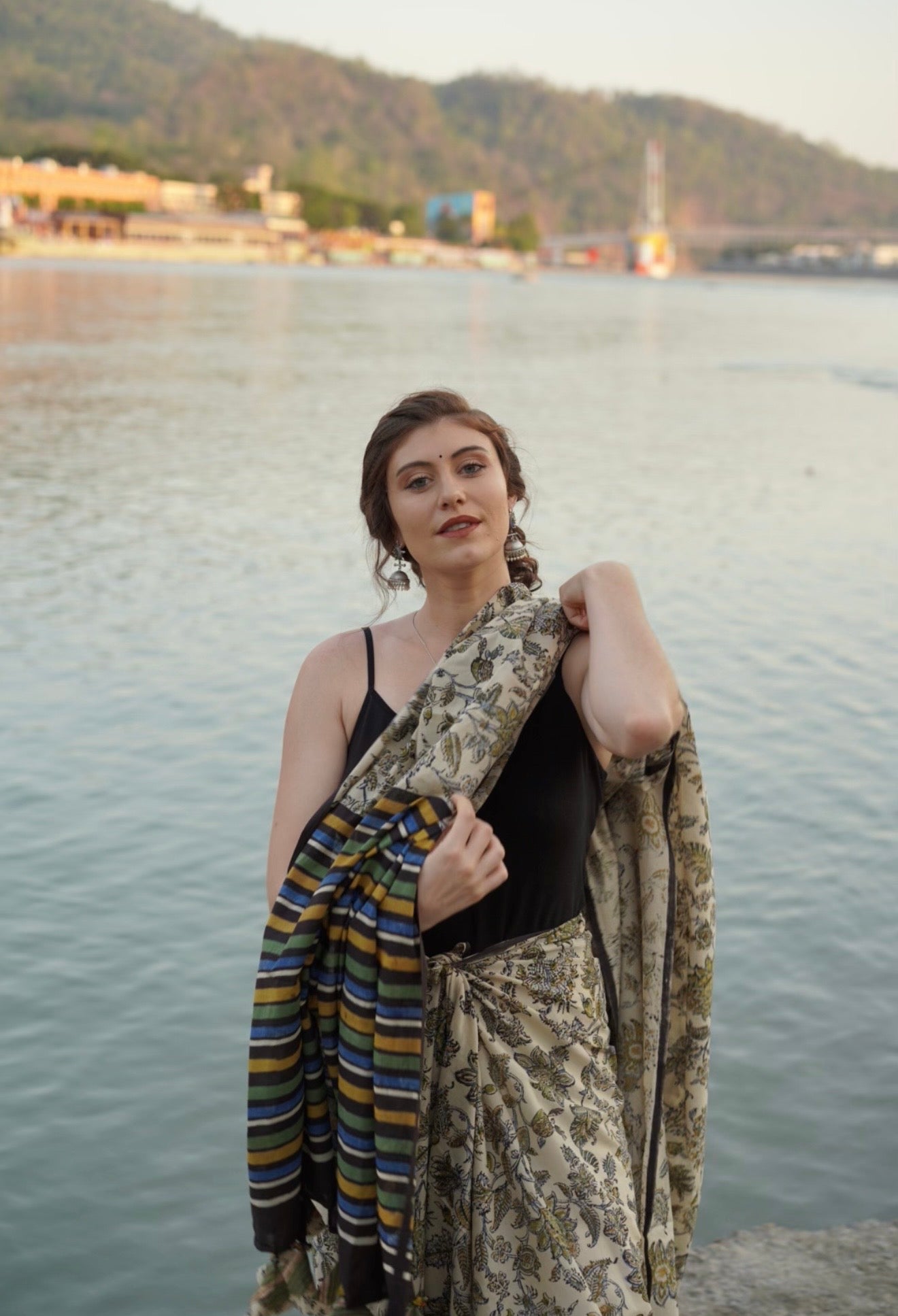 Handblock cotton saree